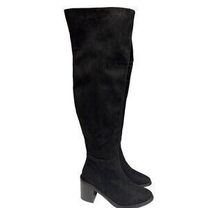 Seychelles Tall Women's Boot Black Heeled Zipper Over Knee High Classic Size 6
